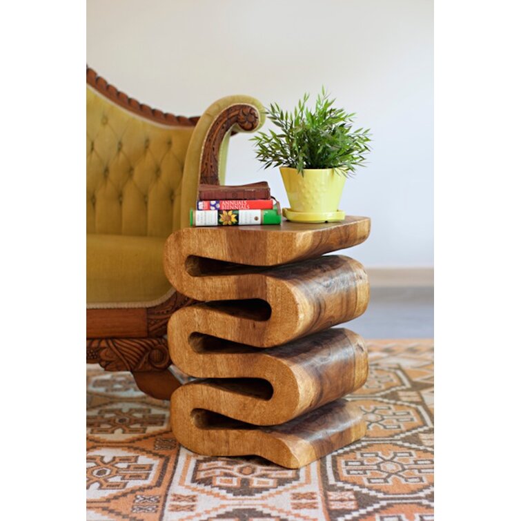 Buran solid wood online abstract end table